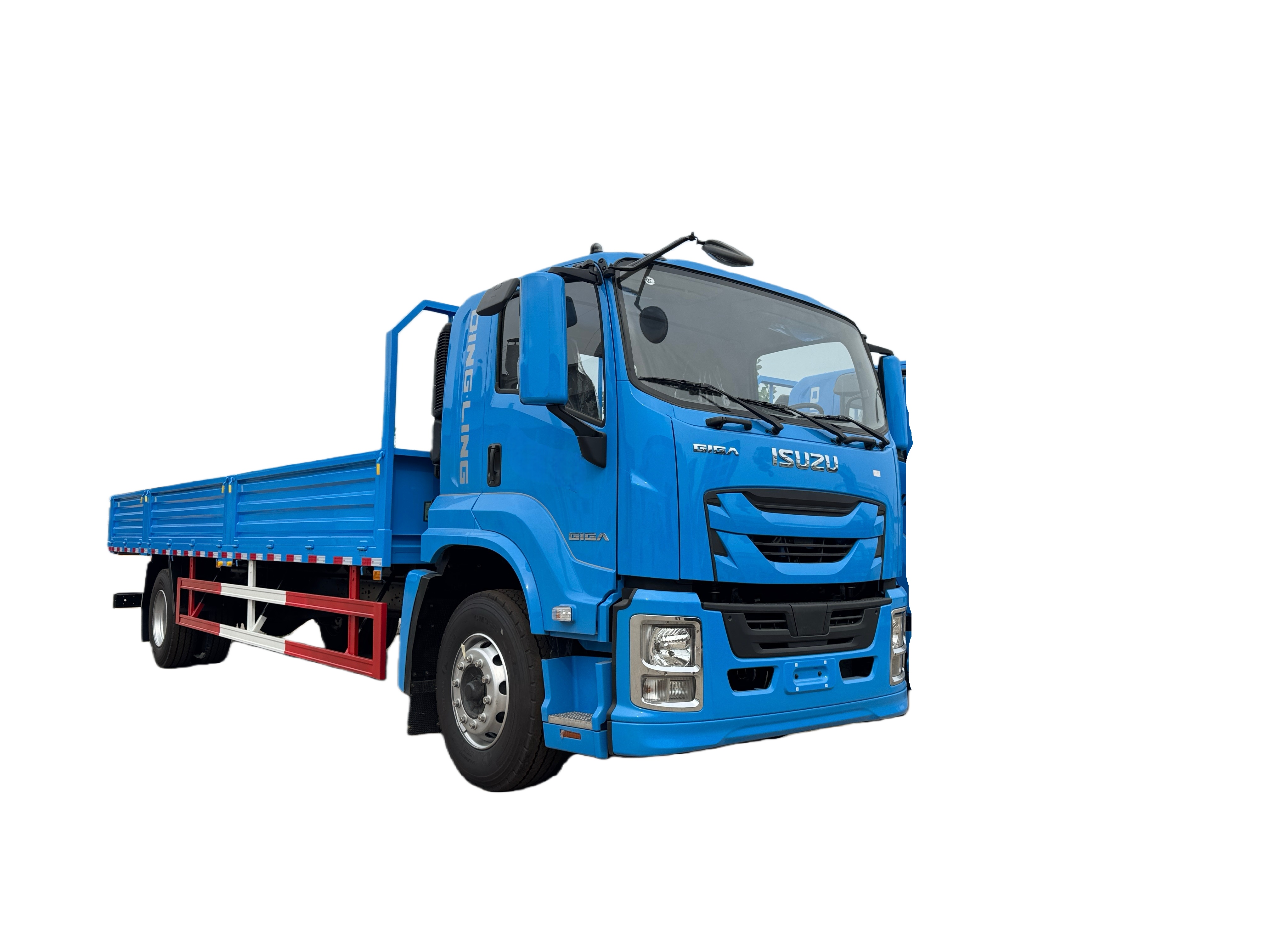 BLUE ISUZU GIGA FTR 205HP FLATBED CARGO TRUCK
