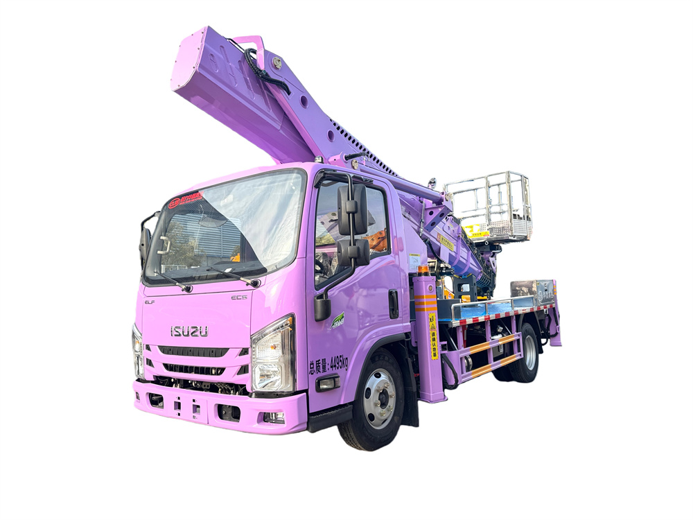 ISUZU EC5 30M AERIAL WORK PLATEFORM TRUCK PURPLE COLOR