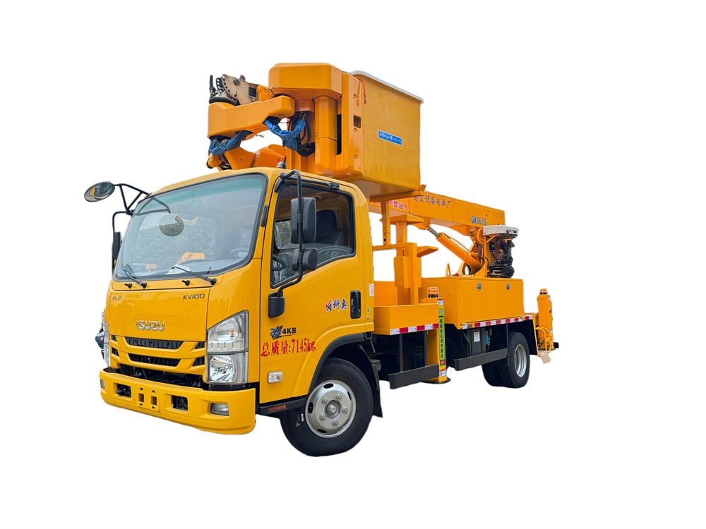 ISUZU KV100 NPR 20M AERIAL PLATFORM TRUCK WITH INSULATION BUCKET YELLOW COLOR